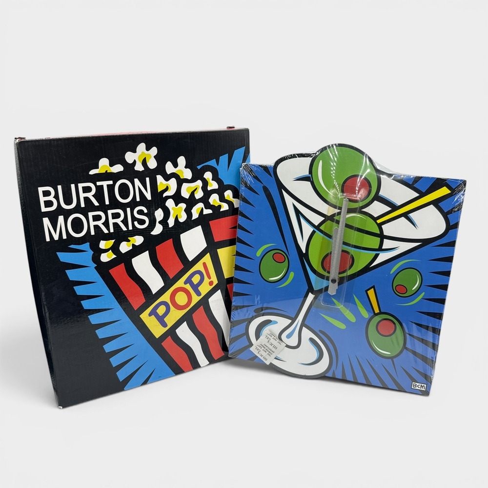Burton Morris Martini Wall Clock Unisex OS Blue Pop Art Cocktail Retro Mod MCM